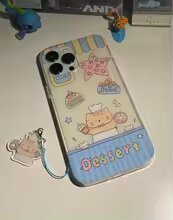 Cartoon Lovely Cat Dessert Shop Pendant Dual-layer Cute Case for iPhone photo review