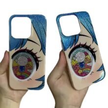 Cartoon Anime Iridescent Shinning Eyes Double Layers Case for iPhone photo review